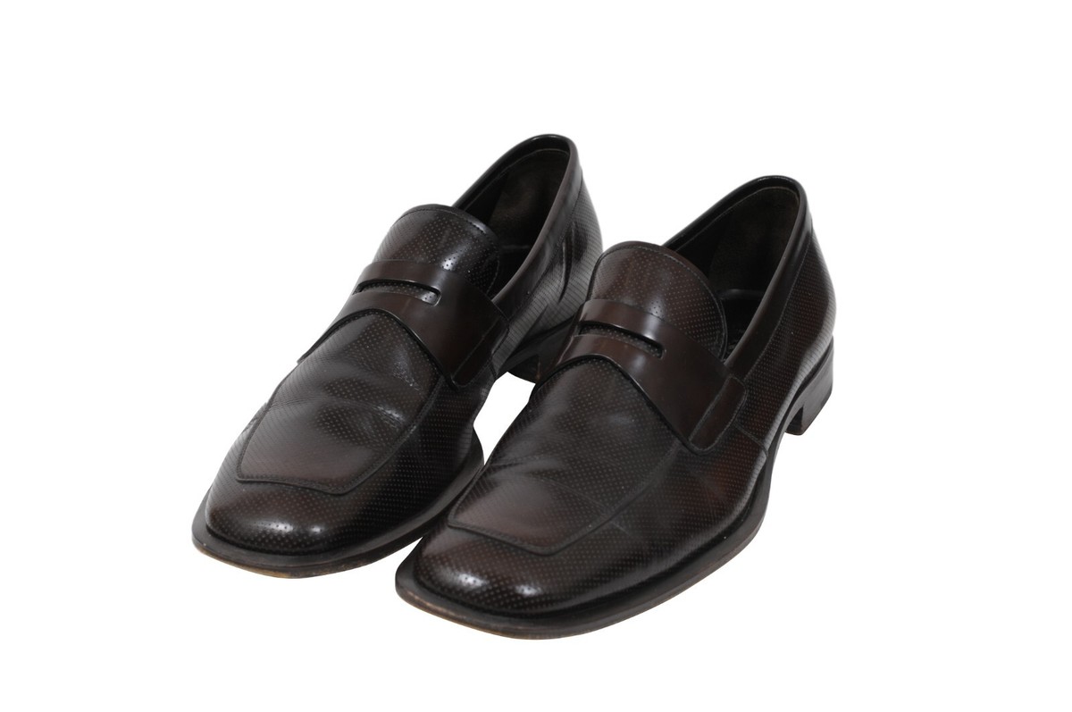 Prada Mens Penny Loafers US 9.5 UK 8.5 Brown Calfskin Leather Slip Ons Prada Men main image 4