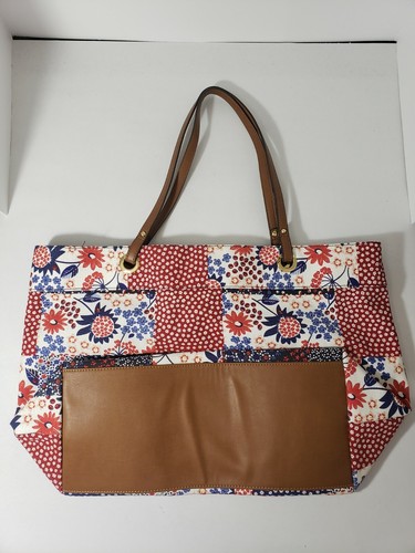 Tommy Hilfiger Red White and Blue Flower Floral Design Tote Bag Purse NWT! - Picture 2 of 6