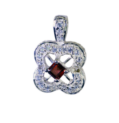Cute New Pleasing Garnet 925 Sterling Silver Red Pendant genuine jewelry US gift