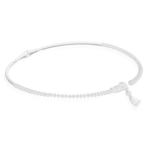 5.63 Ct Marquise Round Pear Lab Grown CVD Diamond Choker Necklace 14k White Gold - Picture 4 of 9