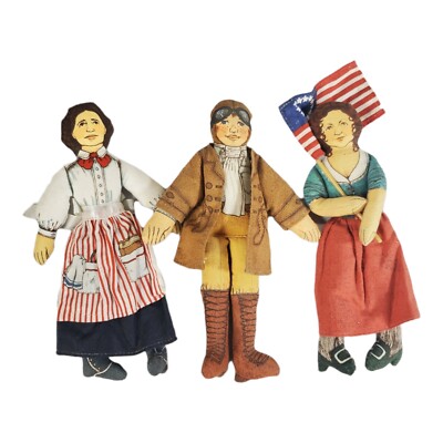 Vtg Doll Hallmark 1979 Famous Americans Clara Barton Molly Pitcher Amelia Earhar