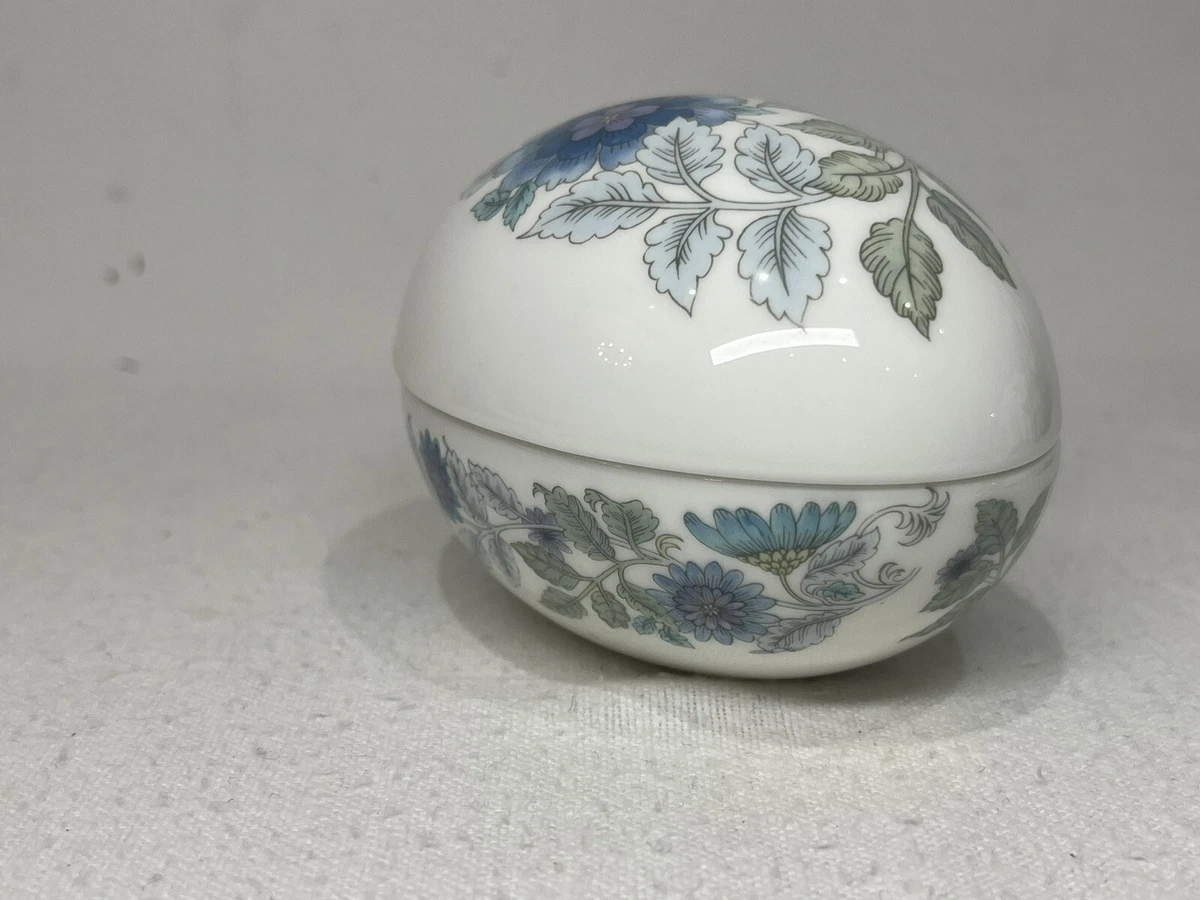 Wedgwood Clementine Trinket Box Pot Egg Shaped Bone China
