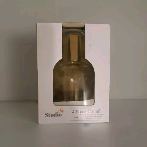 Studio 3B 2 Piece Glass Carafe Made Exclusively For Bed, Bath & Beyond NIB