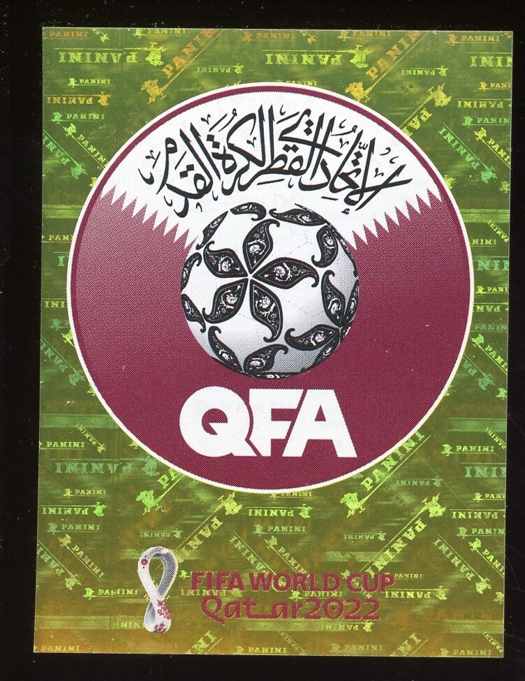 2022 Fifa World Cup Panini Sticker Qatar QATAR QAT2 TEAM LOGO Badge FOIL