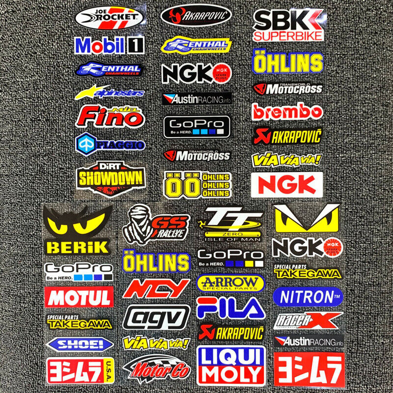 Motorrad Racing Sticker Sponsor Aufkleber Decals 24x31cm in