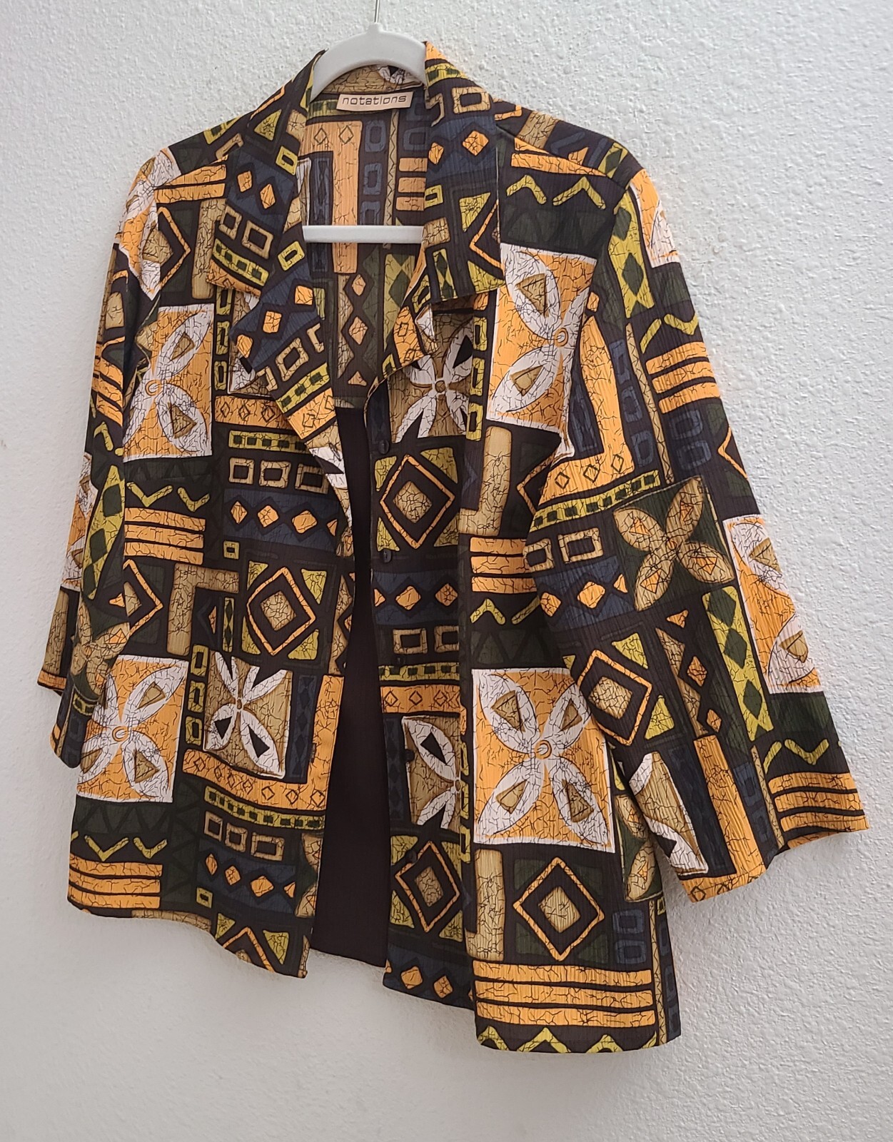 Notations Multi-Colored Collared Button Up Attach… - image 2