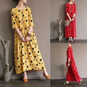 polka dot long sleeve maxi dress