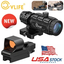 CVLIFE EagleFeather S02 Red Dot Sight, Flip-to-Side Mount 3X Magnifier Combo Kit