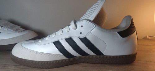 Adidas Samba Classic White Black Strip Sneakers 772109 Men's Size 10.5 Shoes - Picture 9 of 15