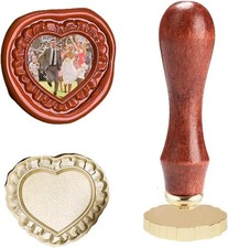 Love Frame Wax Seal Stamp 3D Embossed Brass Wax Seal Head with Removable Wood