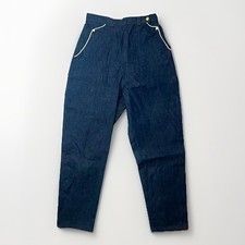 Vintage 50s Western Side Zip Denim Jeans Pearl Snap Woman  s Pants No Wash