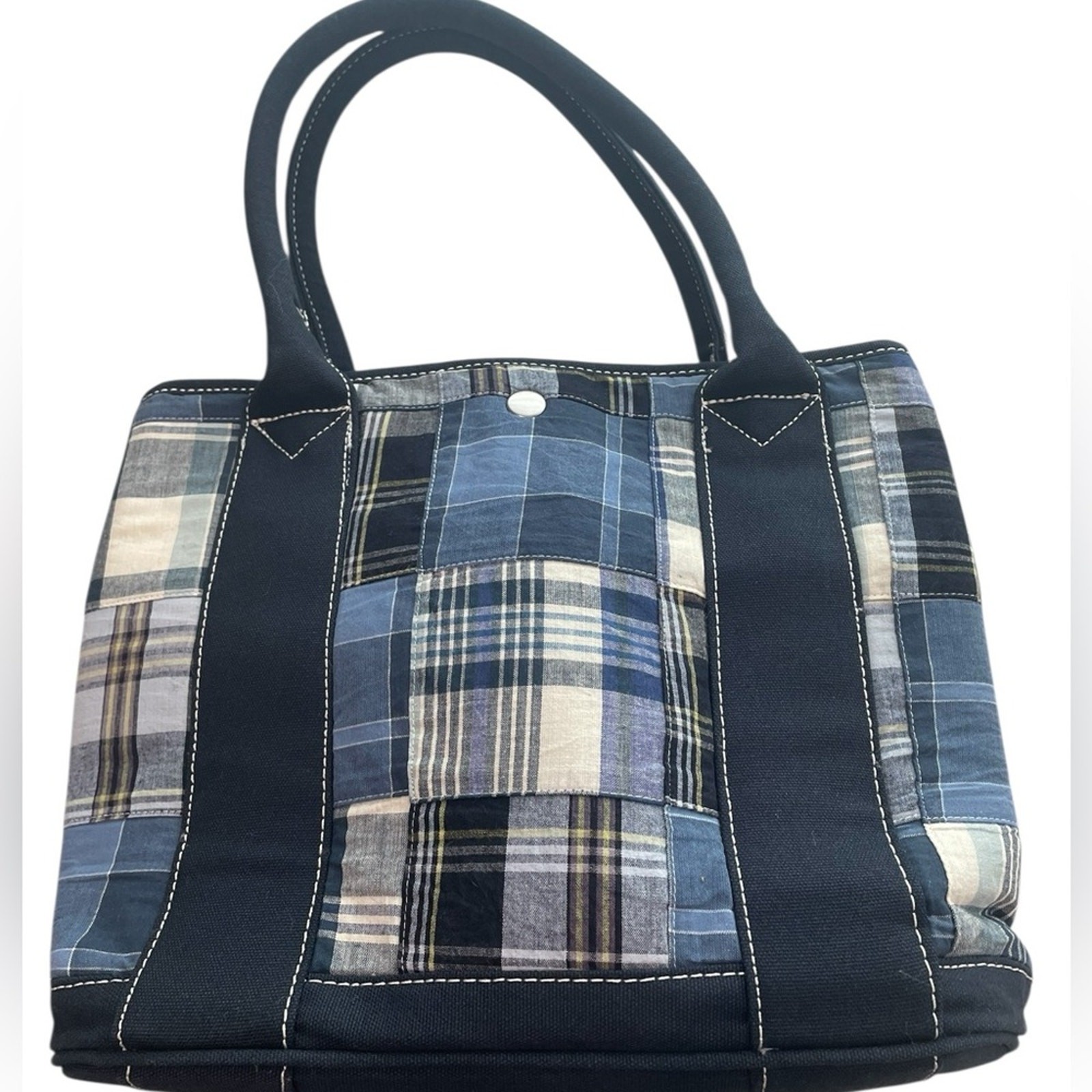 J. CREW Structured Statement Tote – Patchwork Pla… - image 2