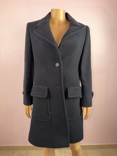Prada Manteau femme gris laine doublure polyester taille 44 mi-long boutonné