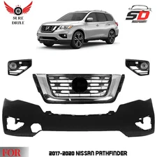 Front Bumper Cover Paintable & Grille Assembly For 2017-2020 Nissan Pathfinder