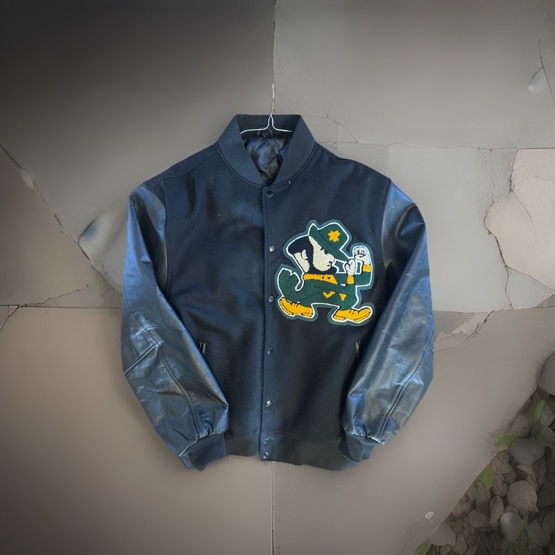 Notre Dame Varsity Letterman Style Jacket- Fighting Irish - Chenille Patch