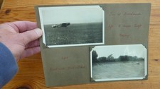 1930s ORIGINAL PHOTOS AIRCRAFT & CAR RACING ON ALBUM PAGE 10 X 7.5"