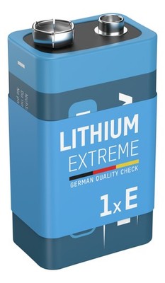 1x ANSMANN Extreme Lithium Batterie 9V-Block E 9Volt, 6LF22 5021023