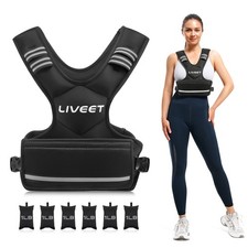 Adjustable Weighted Vest for Women Men, 4-10lb Weight Vest with 6 Ironsand Ba...