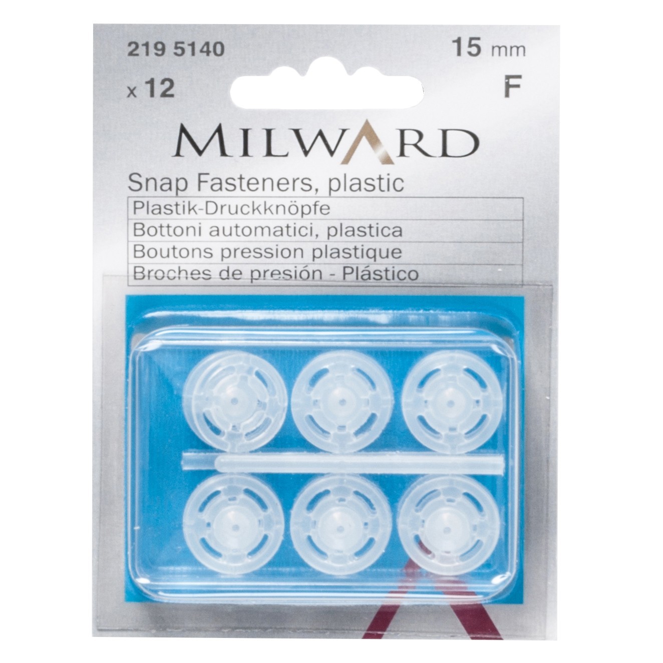 Snap Fasteners: Transparent: 15mm:12 Pieces : Pack of 2
