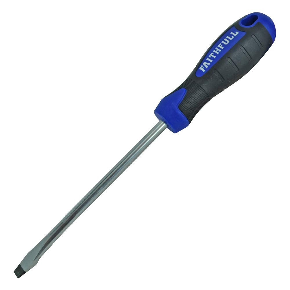 Faithfull Flared Screwdriver, Soft-Grip Handle, Chrome Vanadium Steel Blade cOxr