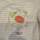 Earth Angel Pink White Striped Embroidered Turtle Bodysuit One-Piece 6-12 Months — photo 2