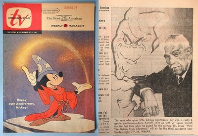 1968 Mickey Mouse TV Channels Regional Magazine Christmas Grinch