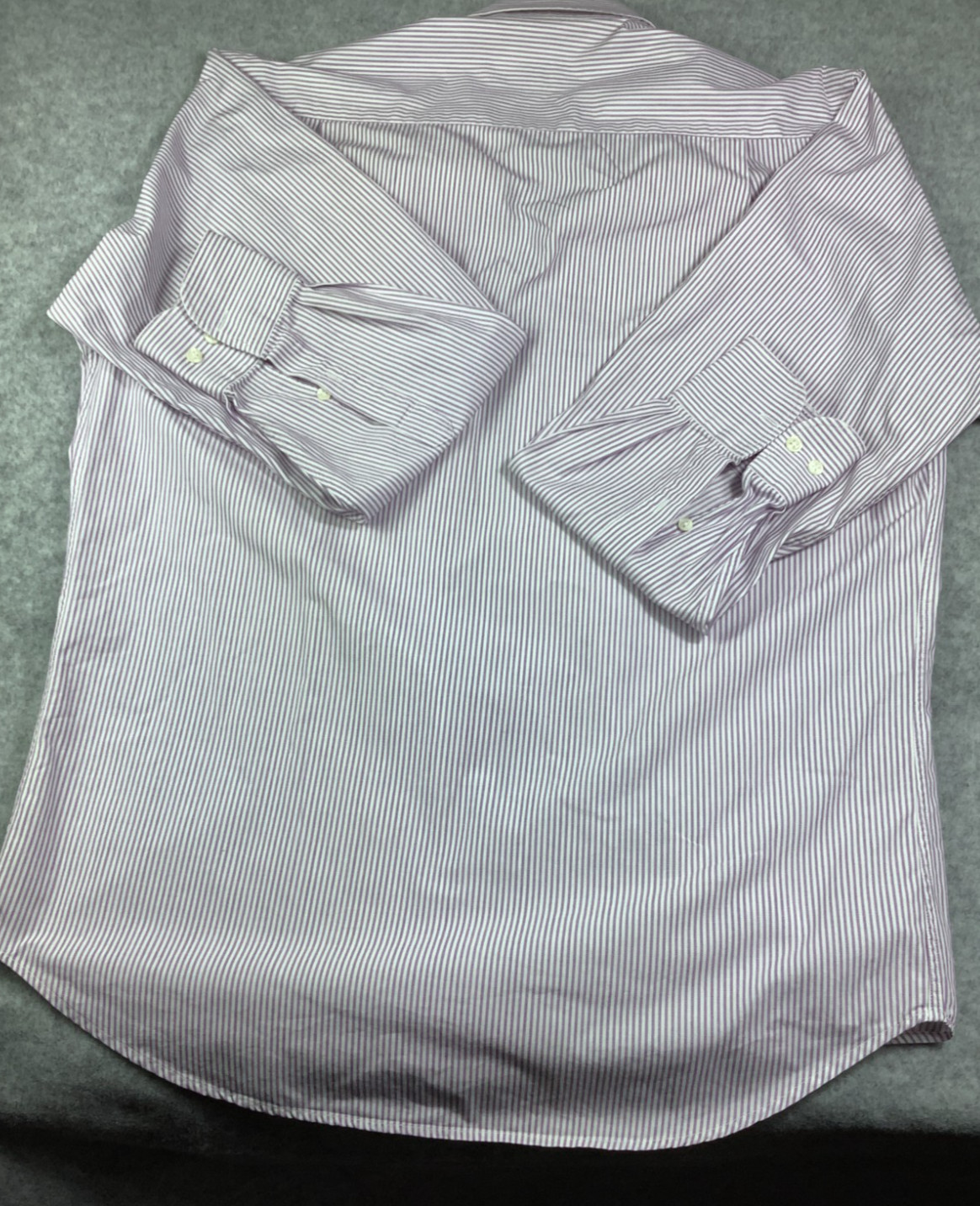Jaegar Men’s Large Cotton Shirt. Mauve Stripe 15.5” Collar P3x image 3