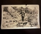 Stunning Antique Photo Young Boy In Creek c.1920’s Child Playing ≈ 4x6 Ori
