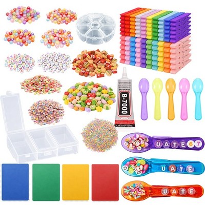 100PCS U ATE Spoon Cheer Pins with 67 Trend Come with Glue & Tools, Include 1...