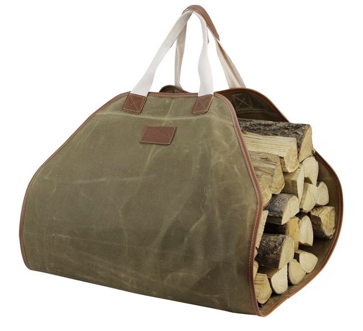 New! Inno Stage Canvas And Leather Fire Place Log Carrier Wood Stove Accessory
