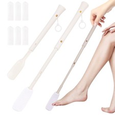 Toe Cleaning Brush, Foot Brush in Shower with 6Pcs Soft Drying Covers, Long H
