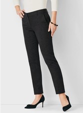 RSVP by Talbots Black Cotton Jacquard Floral Embossed Pants Size 8P 100 Cotton