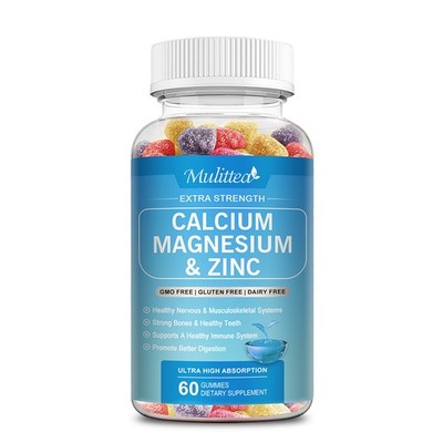 60pcs Calcium Magnesium Zinc Gummies For Bone Health Muscle Improvement