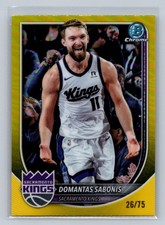 2025-26 Bowman Basketball -Chrome #BCV-129 DOMANTAS SABONIS YELLOW REFRACTOR /75