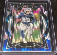 2024 Panini Select - Concourse Rico Dowdle #90 Black & Blue Shock Prizm
