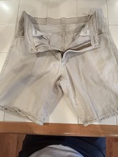 VTG Men's Wrangler Shorts USA Made Premium Denim Beige Tag 33 measured Size 32