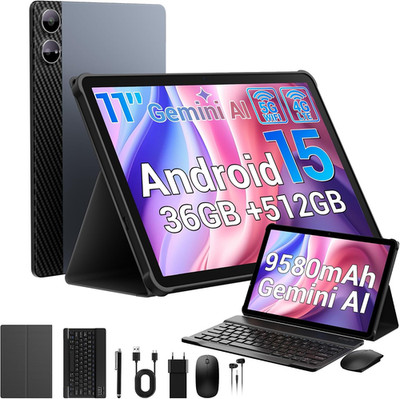 Tablet 11 Zoll Cellular, 36GB RAM+512GB ROM/1TB TF, 4G LTE Dual SIM+5G WLAN, Oct