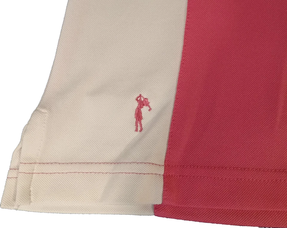 Camisa polo de golf Monterey Club para mujer pequeña rosa blanca ropa deportiva atlética Foto 3 de 4