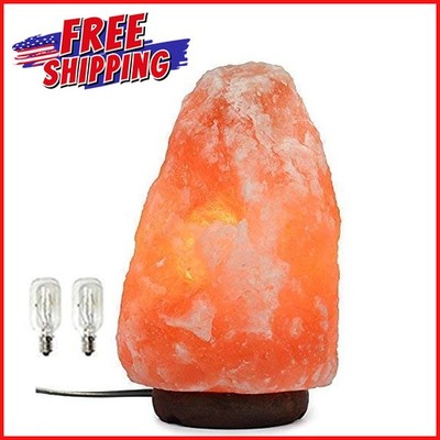 NATURAL HIMALAYAN SALT LAMP Classic Crystal Glow Rock Wood Base Dimmer Switch