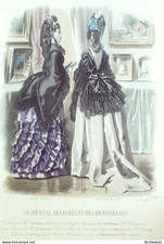 Gravure Mode J.Dames & Demoiselles 1864 # 1034 (Old Fashion plate)