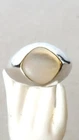 Beautiful Vintage STERLING SILVER 925 CARVED MOTHER OF PEARL Ring, Size 8