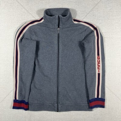 Gucci Technical Track Jacket Full Zip Gray Kids Size 12 (Or Womens Size XS-2XS)