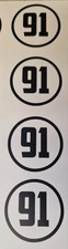 Race Vinyl RC 1/12 - 1/10 Nitro Electric Nummer 91 x 4 Aufkleber 6cm SCHWARZ