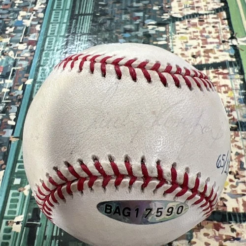 Sandy Koufax Faded Signed Baseball BAG Sticker. JFD