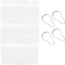 Shower Organizer, 23.6X13 Inch Mesh Shower Caddy with 4 Metal Loop Hook, 6 Pocke
