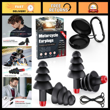 Wind Noise Reduction Motorcycle Ear Plugs - Reusable Silicone, 26dB Hearing Prot