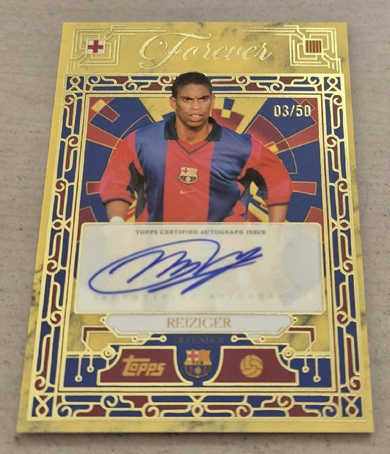 MICHAEL REIZIGER, 3/50, TOPPS BARCELONA FOREVER 26, AUTO, BLAUGRANA VAULT, BV-MR