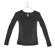 LULULEMON IVIVVA busy to be cosy Knit Pull over Sweater Girls size 14 Grey