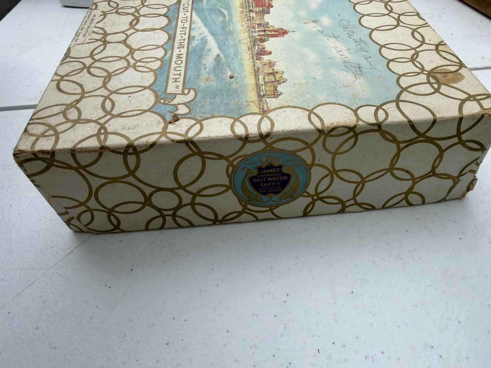 Antique Vtg Loft Atlantic City Style Salt Water Taffy Box Beach ...