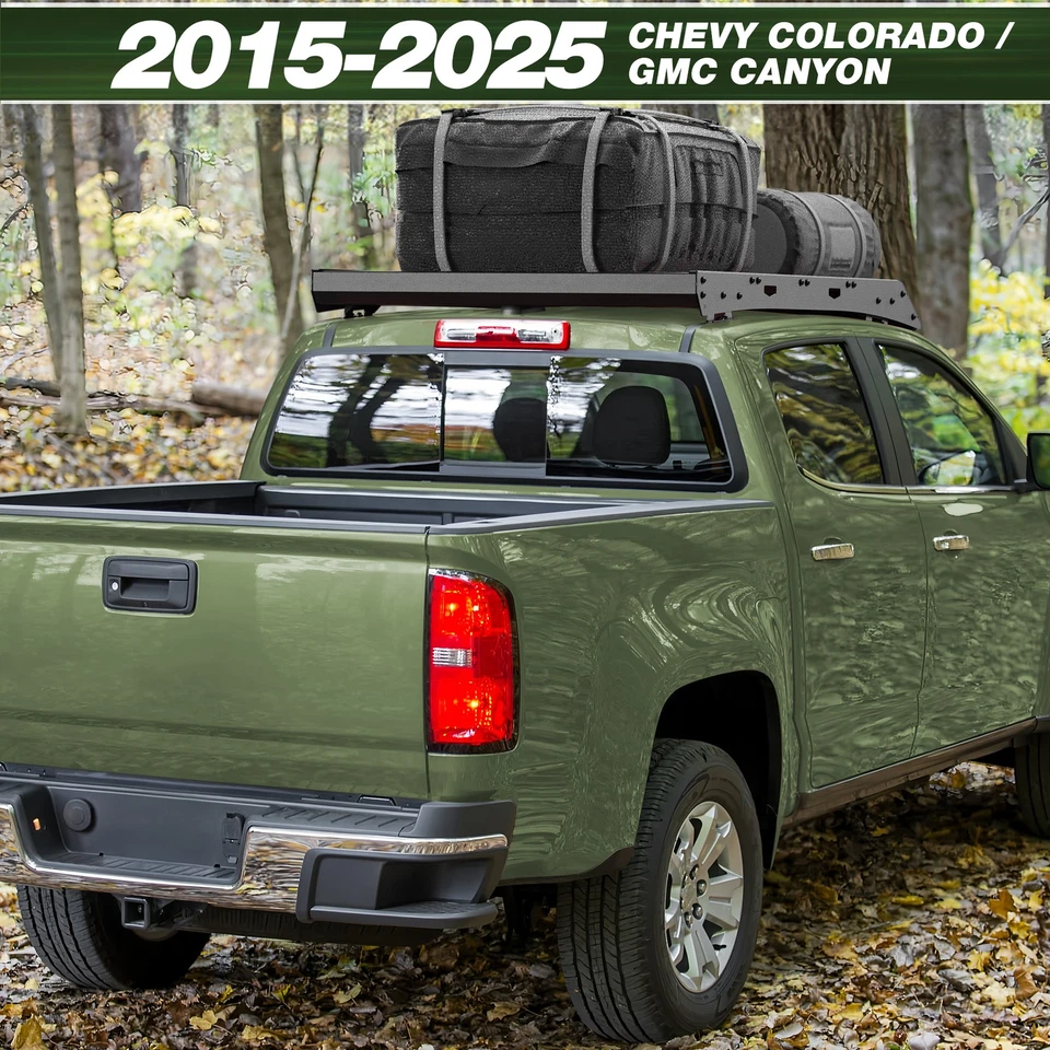 Steel Roof Rack Cargo Carrier For 2015-2025 Chevy Colorado & GMC Canyon Crew Cab Foto 2 de 4